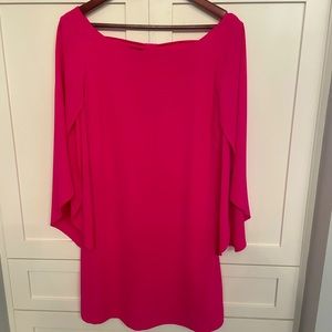 Hot pink Jessica Simpson open long sleeve slip dress with bow at neck in back!